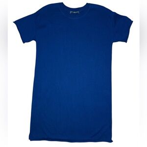 Peruvian Connection Small Deep Blue Short Sleeve Dress 100% Cotton